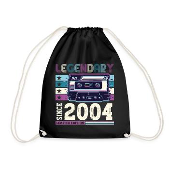 Legendary 2004 18th Birthday Gift Men - Fun - Drawstring Bag - black - Front
