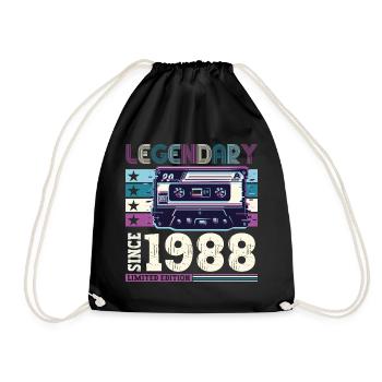 Legendary 1988 34th Birthday Gift Men - Fun - Drawstring Bag - black - Front