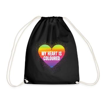 My heart is coloured / LGBTQ Gay Pride Design - Turnbeutel - Schwarz - Vorne