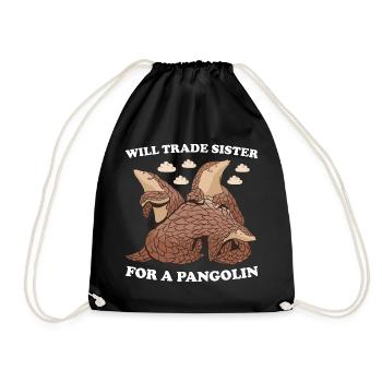 Échangera sa sœur contre un pangolin - Sac de sport léger - noir - Devant