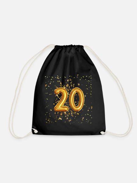 20 Jähriges Jubiläums Design - Turnbeutel - Schwarz