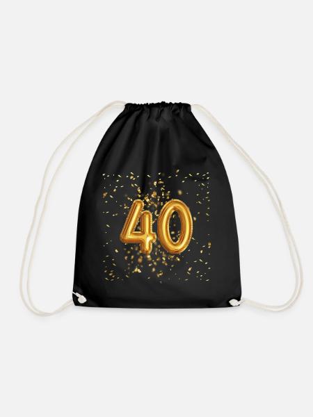 40 Jähriges Luftballon Design - Turnbeutel - Schwarz