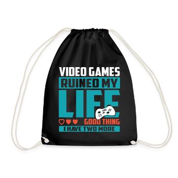 Gamer Extra Life - Drawstring Bag - black - Front