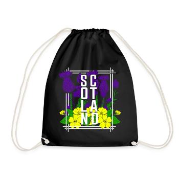 Scotland Flowers - Drawstring Bag - black - Front