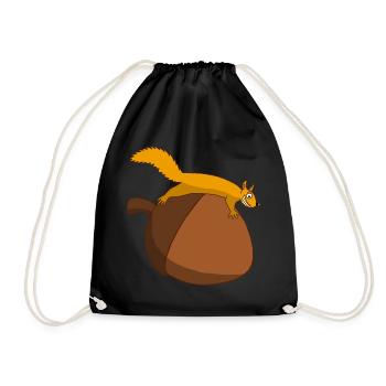 L'écureuil contre le gland - Sac de sport léger - noir - Devant