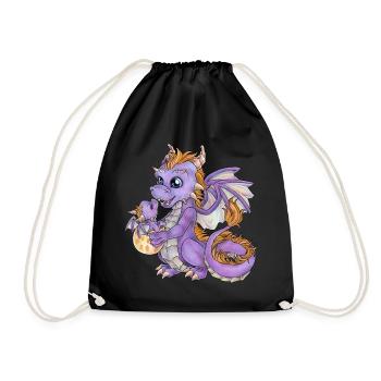 Niedliche Drachenmama mit Baby Drache Geschenkidee - Turnbeutel - Schwarz - Vorne