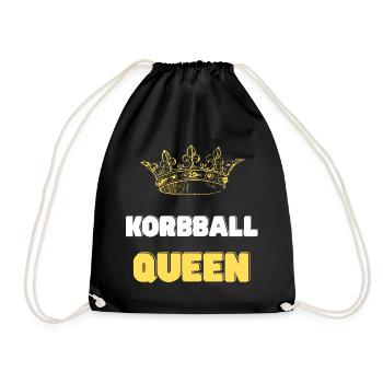 Korbball Queen goldene Krone - Turnbeutel - Schwarz - Vorne