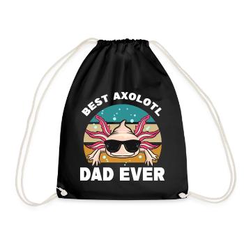 Axolotl Papa | Idées cadeaux amphibiens à queue de pet - Sac de sport léger - noir - Devant