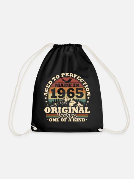 Original 1965 Jahrgang Vintage Geburtstag Geschenk - Turnbeutel - Schwarz