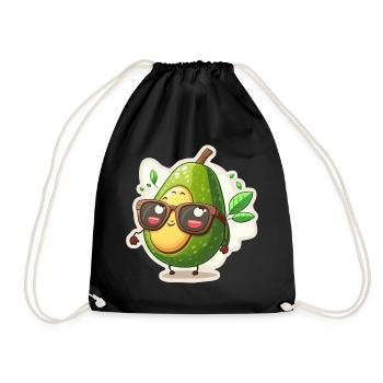 Niedliche Avocado Brille Vegetarier Veganer - Turnbeutel - Schwarz - Vorne