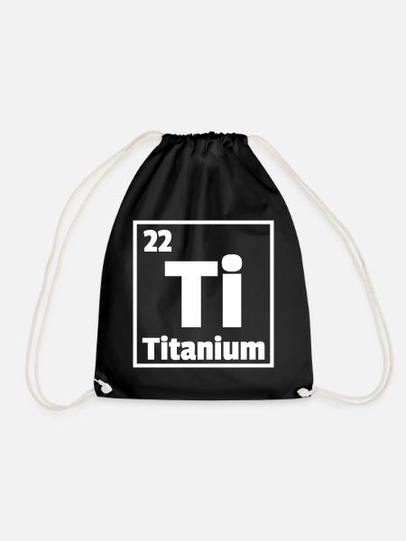 Titanium Ti Periodic Table of Elements - Drawstring Bag - black