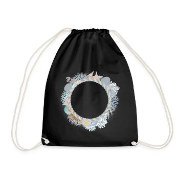 Cadre pastel maritime en look récif corallien - Sac de sport léger - noir - Devant