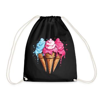 Eiscreme Eis Sommer - Turnbeutel - Schwarz - Vorne
