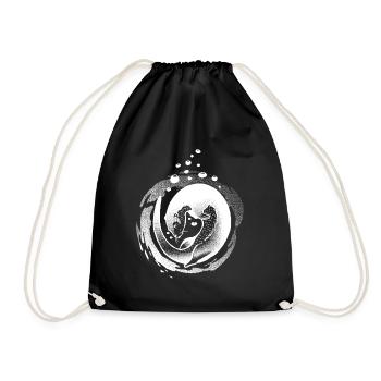 Otter Spell Invert - Drawstring Bag - black - Front