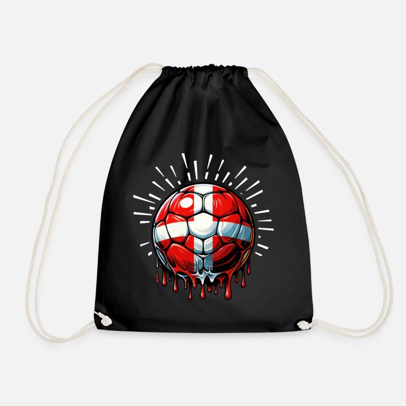 EM 2024 Dänemark Fan-Shirt - Turnbeutel - Schwarz