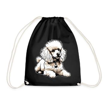 Caniche mignon - Sac de sport léger - noir - Devant