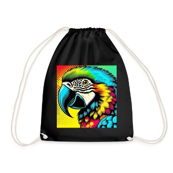 Parrot Pop Art - Drawstring Bag - black - Front
