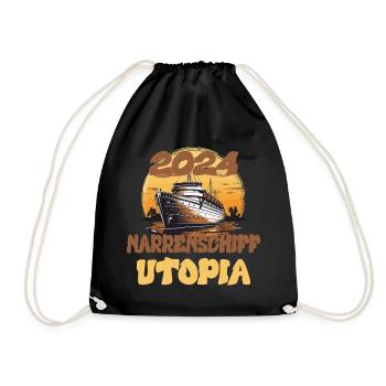 Ship of Fools Utopia, Quote - Drawstring Bag - black - Front