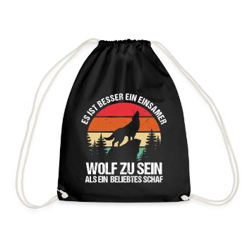 Mieux vaut un loup solitaire qu’un mouton populaire - Sac de sport léger - noir - Devant