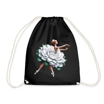 Ballet dancer with tutu - Drawstring Bag - black - Front