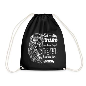 Joshua 1:9 - Be brave and strong - Drawstring Bag - black - Front