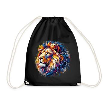 Lion - Drawstring Bag - black - Front