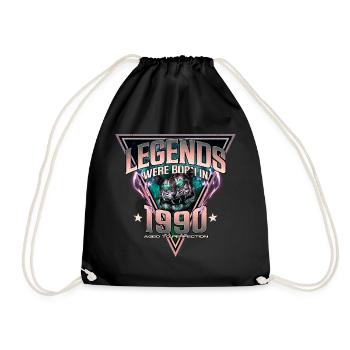 Legenden wurden 1990 geboren - Turnbeutel - Schwarz - Vorne