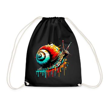 Snail - Drawstring Bag - black - Front