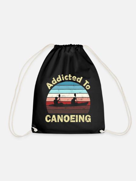 Canoe Canoeist - Drawstring Bag - black