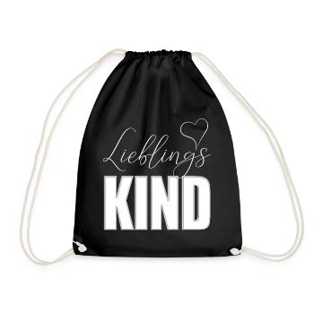 Favorite child Favorite child with heart - Drawstring Bag - black - Front