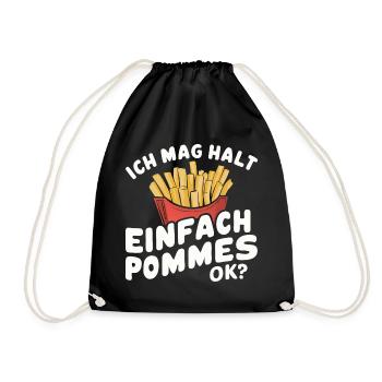 Français frites, frites, restauration rapide - Sac de sport léger - noir - Devant