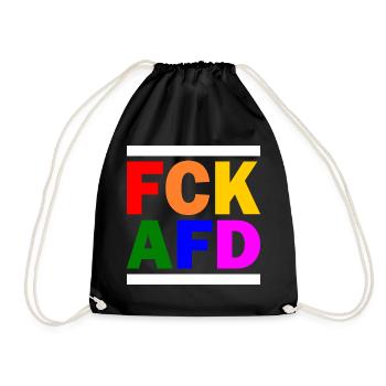 Fck afd - Turnbeutel - Schwarz - Vorne