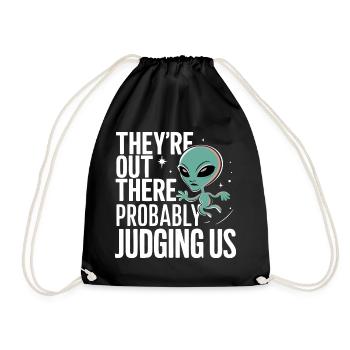 Alien UFO Aliens Außerirdischer - Turnbeutel - Schwarz - Vorne