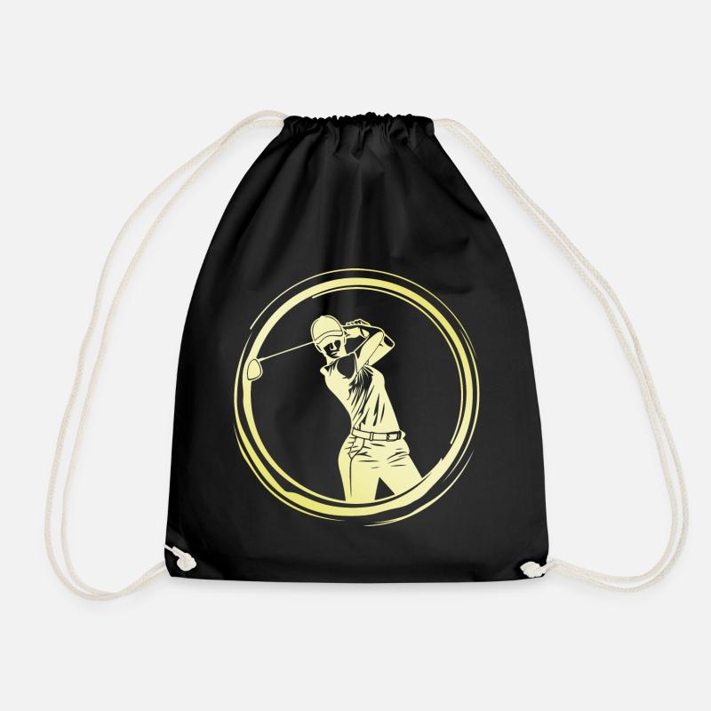 Golfer Frau - Turnbeutel - Schwarz