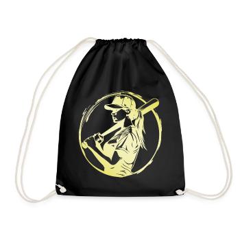 Baseball Woman - Drawstring Bag - black - Front