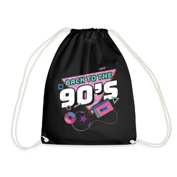 90er Jahre - Turnbeutel - Schwarz - Vorne