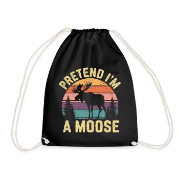 Love nature with humor - Drawstring Bag - black - Front