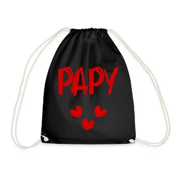 PAPY. PAPA. FÊTE DES PÈRES. BONNE FÊTE PAPA - Sac de sport léger - noir - Devant