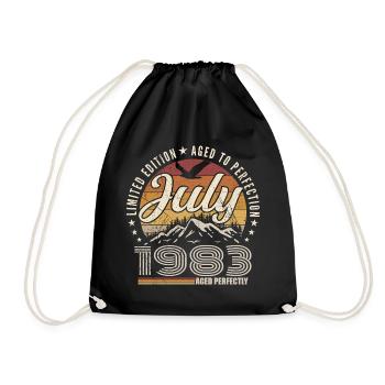 juillet 1983 Cadeau 42e Anniversaire juillet 1983 - Sac de sport léger - noir - Devant