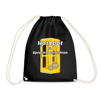 Hotspot for voice messages, yellow phone booth - Drawstring Bag - black - Front