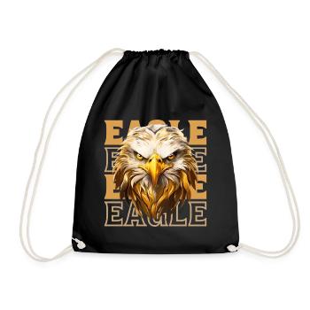 Tête d’aigle Or Oiseau de proie Oiseau Nature animale - Sac de sport léger - noir - Devant