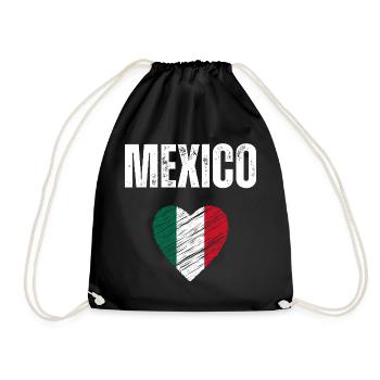 I love Mexico, flag of Mexico - Drawstring Bag - black - Front