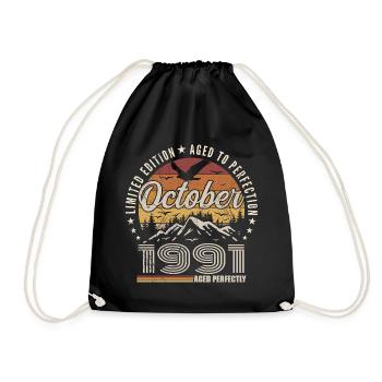 Octobre 1991 Cadeau Anniversaire - Octobre 1991 - Sac de sport léger - noir - Devant