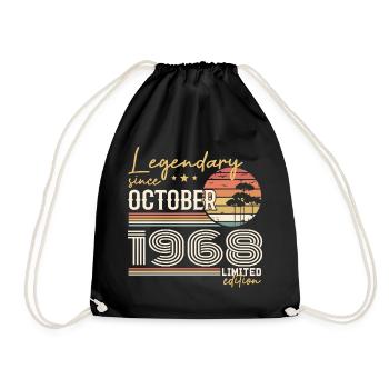 Oktober 1968 Geschenk - Genial seit Oktober 1968 - Turnbeutel - Schwarz - Vorne
