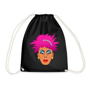 Pink Drag Queen - Drawstring Bag - black - Front