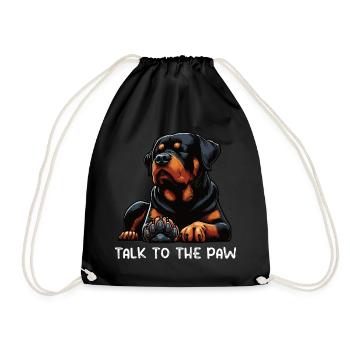 Parlez à la patte Rottweiler Propriétaire du rottweiler - Sac de sport léger - noir - Devant