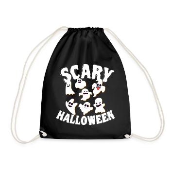 Grinning Dancing Funny Ghosts Halloween Costume - Drawstring Bag - black - Front