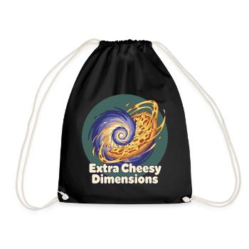 Extra Cheesy Dimensions Pizza - Turnbeutel - Schwarz - Vorne