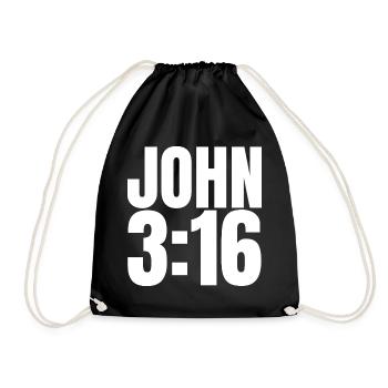Johannes 3:16 Christliche Gläubigenkirche Johannes - Turnbeutel - Schwarz - Vorne