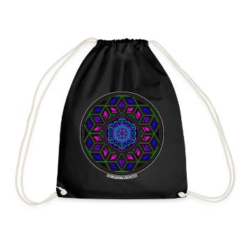 Fractal Evolution Experience Kaleidoskop Mandala - Turnbeutel - Schwarz - Vorne